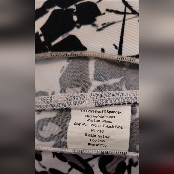 Tranquility Black Grey Ivory Knit Skirt Size XL Boho Office Date Business Casual - Picture 6 of 8